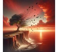 Umfarvt 5D Cliff Sea Sun Diamond Painting Kits for Adults Kids,DIY Round Full Drill diamond art painting kits,Canvas Embroidery Diamond Art Craft for Home Wall Decor 100x100cm