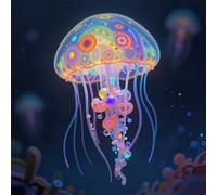 Umfarvt 5D Colorful Jellyfish Diamond Painting Kits for Adults Kids,DIY Square Full Drill diamond art painting kits,Canvas Embroidery Diamond Art Craft for Home Wall Decor 40x40cm