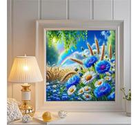 Umfarvt 5D Daisy Wheat Diamond Painting Kits for Adults Kids,DIY Square Full Drill diamond art painting kits,Canvas Embroidery Diamond Art Craft for Home Wall Decor 40x40cm