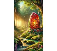 Umfarvt 5D Diamond Art Painting,Jungle River Diamond Painting Kits for Adults,DIY Round Full Drill Canvas Embroidery Cross Stitch,Diamond Arts Crafts Painting Pictures for Home Wall Decor 40x90cm