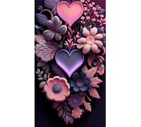 Umfarvt 5D Diamond Art Painting,Love Flowers Diamond Painting Kits for Adults,DIY Round Full Drill Canvas Embroidery Cross Stitch,Diamond Arts Crafts Painting Pictures for Home Wall Decor 60x130cm