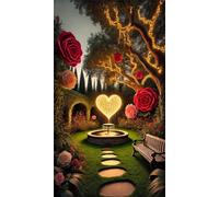 Umfarvt 5D Diamond Art Painting,Love Garden Diamond Painting Kits for Adults,DIY Square Full Drill Canvas Embroidery Cross Stitch,Diamond Arts Crafts Painting Pictures for Home Wall Decor 100x210cm