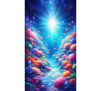 Umfarvt 5D Diamond Art Painting,Marine Life Koi Diamond Painting Kits for Adults,DIY Square Full Drill Canvas Embroidery Cross Stitch,Diamond Arts Crafts Painting Pictures for Home Wall Decor 40x90cm