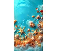 Umfarvt 5D Diamond Art Painting,Marine Life Sea Diamond Painting Kits for Adults,DIY Round Full Drill Canvas Embroidery Cross Stitch,Diamond Arts Crafts Painting Pictures for Home Wall Decor 20x50cm