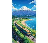 Umfarvt 5D Diamond Art Painting,Mountains Sea Diamond Painting Kits for Adults,DIY Square Full Drill Canvas Embroidery Cross Stitch,Diamond Arts Crafts Painting Pictures for Home Wall Decor 80x170cm