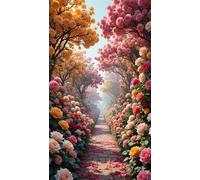Umfarvt 5D Diamond Painting,Chemin de jardin Diamond Painting Kit Complet pour Adulte,DIY Square Drill Cristal Strass Broderie Point de Croix Peinture Diamant pour Décoration Intérieur 70x150cm