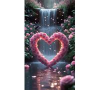 Umfarvt 5D Diamond Painting,J'aime Rose River Diamond Painting Kit Complet pour Adulte,DIY Square Drill Cristal Strass Broderie Point de Croix Peinture Diamant pour Décoration Intérieur 30x70cm