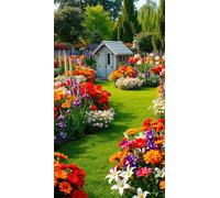 Umfarvt 5D Diamond Painting,Plante de jardin Diamond Painting Kit Complet pour Adulte,DIY Round Drill Cristal Strass Broderie Point de Croix Peinture Diamant pour Décoration Intérieur 70x150cm