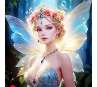 Umfarvt 5D Fairy Queen Diamond Painting Kits for Adults Kids,DIY Round Full Drill diamond art painting kits,Canvas Embroidery Diamond Art Craft for Home Wall Decor 70x70cm