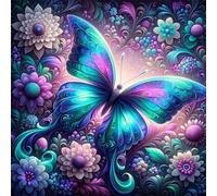Umfarvt 5D Fantasy Butterflies Diamond Painting Kits for Adults Kids,DIY Square Full Drill diamond art painting kits,Canvas Embroidery Diamond Art Craft for Home Wall Decor 90x90cm