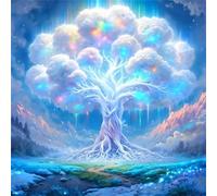 Umfarvt 5D Fantasy White Tree Diamond Painting Kits for Adults Kids,DIY Square Full Drill diamond art painting kits,Canvas Embroidery Diamond Art Craft for Home Wall Decor 70x70cm
