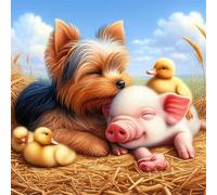 Umfarvt 5D Farm Animals Diamond Painting Kits for Adults Kids,DIY Round Full Drill diamond art painting kits,Canvas Embroidery Diamond Art Craft for Home Wall Decor 80x80cm