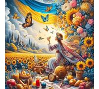 Umfarvt 5D Flower Castle Diamond Painting Kits for Adults Kids,DIY Round Full Drill diamond art painting kits,Canvas Embroidery Diamond Art Craft for Home Wall Decor 60x60cm