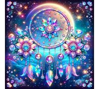 Umfarvt 5D Flower Dreamcatcher Diamond Painting Kits for Adults Kids,DIY Round Full Drill diamond art painting kits,Canvas Embroidery Diamond Art Craft for Home Wall Decor 40x40cm