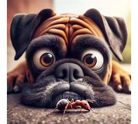 Umfarvt 5D Foolish Dog Ant Diamond Painting Kits for Adults Kids,DIY Round Full Drill diamond art painting kits,Canvas Embroidery Diamond Art Craft for Home Wall Decor 90x90cm