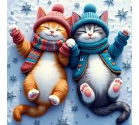 Umfarvt 5D Funny Cat Diamond Painting Kits for Adults Kids,DIY Round Full Drill diamond art painting kits,Canvas Embroidery Diamond Art Craft for Home Wall Decor 30x30cm