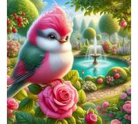 Umfarvt 5D Garden Rose Birds Diamond Painting Kits for Adults Kids,DIY Round Full Drill diamond art painting kits,Canvas Embroidery Diamond Art Craft for Home Wall Decor 70x70cm