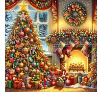 Umfarvt 5D Gorgeous House Diamond Painting Kits for Adults Kids,DIY Round Full Drill diamond art painting kits,Canvas Embroidery Diamond Art Craft for Home Wall Decor 40x40cm