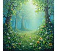 Umfarvt 5D Green Grove Diamond Painting Kits for Adults Kids,DIY Round Full Drill diamond art painting kits,Canvas Embroidery Diamond Art Craft for Home Wall Decor 80x80cm