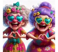 Umfarvt 5D Happy Old Lady Diamond Painting Kits for Adults Kids,DIY Round Full Drill diamond art painting kits,Canvas Embroidery Diamond Art Craft for Home Wall Decor 30x30cm