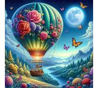 Umfarvt 5D Hot Air Balloon Diamond Painting Kits for Adults Kids,DIY Square Full Drill diamond art painting kits,Canvas Embroidery Diamond Art Craft for Home Wall Decor 80x80cm