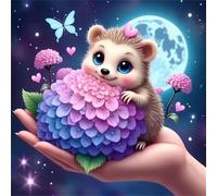 Umfarvt 5D Hydrangea Hedgehog Diamond Painting Kits for Adults Kids,DIY Square Full Drill diamond art painting kits,Canvas Embroidery Diamond Art Craft for Home Wall Decor 90x90cm