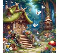 Umfarvt 5D Jungle House Diamond Painting Kits for Adults Kids,DIY Round Full Drill diamond art painting kits,Canvas Embroidery Diamond Art Craft for Home Wall Decor 70x70cm