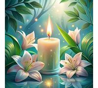 Umfarvt 5D Lily Plants Diamond Painting Kits for Adults Kids,DIY Square Full Drill diamond art painting kits,Canvas Embroidery Diamond Art Craft for Home Wall Decor 30x30cm