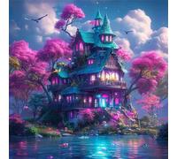 Umfarvt 5D Magic House Diamond Painting Kits for Adults Kids,DIY Square Full Drill diamond art painting kits,Canvas Embroidery Diamond Art Craft for Home Wall Decor 90x90cm