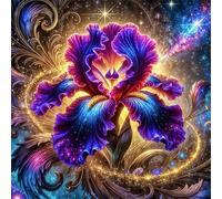 Umfarvt 5D Magic Purple Flower Diamond Painting Kits for Adults Kids,DIY Round Full Drill diamond art painting kits,Canvas Embroidery Diamond Art Craft for Home Wall Decor 50x50cm