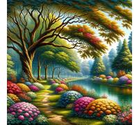 Umfarvt 5D Park Trees Diamond Painting Kits for Adults Kids,DIY Square Full Drill diamond art painting kits,Canvas Embroidery Diamond Art Craft for Home Wall Decor 90x90cm