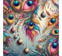 Umfarvt 5D Peacock Feathers Diamond Painting Kits for Adults Kids,DIY Square Full Drill diamond art painting kits,Canvas Embroidery Diamond Art Craft for Home Wall Decor 100x100cm