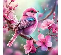 Umfarvt 5D Pink Birds Diamond Painting Kits for Adults Kids,DIY Round Full Drill diamond art painting kits,Canvas Embroidery Diamond Art Craft for Home Wall Decor 90x90cm