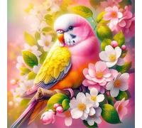 Umfarvt 5D Pink Parrot Diamond Painting Kits for Adults Kids,DIY Square Full Drill diamond art painting kits,Canvas Embroidery Diamond Art Craft for Home Wall Decor 50x50cm