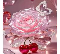 Umfarvt 5D Pink Rose Diamond Painting Kits for Adults Kids,DIY Square Full Drill diamond art painting kits,Canvas Embroidery Diamond Art Craft for Home Wall Decor 80x80cm