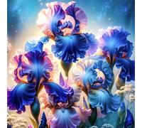 Umfarvt 5D Purple Flower Diamond Painting Kits for Adults Kids,DIY Round Full Drill diamond art painting kits,Canvas Embroidery Diamond Art Craft for Home Wall Decor 40x40cm