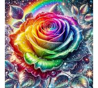 Umfarvt 5D Rainbow Rose Diamond Painting Kits for Adults Kids,DIY Square Full Drill diamond art painting kits,Canvas Embroidery Diamond Art Craft for Home Wall Decor 100x100cm