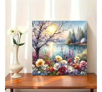 Umfarvt 5D Spring Flowers Diamond Painting Kits for Adults Kids,DIY Round Full Drill diamond art painting kits,Canvas Embroidery Diamond Art Craft for Home Wall Decor 40x40cm