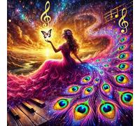 Umfarvt 5D Sunset Melody Beauty Diamond Painting Kits for Adults Kids,DIY Square Full Drill diamond art painting kits,Canvas Embroidery Diamond Art Craft for Home Wall Decor 50x50cm