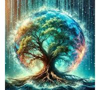 Umfarvt 5D Tree of Life Diamond Painting Kits for Adults Kids,DIY Round Full Drill diamond art painting kits,Canvas Embroidery Diamond Art Craft for Home Wall Decor 80x80cm