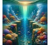 Umfarvt 5D Underwater World Diamond Painting Kits for Adults Kids,DIY Square Full Drill diamond art painting kits,Canvas Embroidery Diamond Art Craft for Home Wall Decor 40x40cm