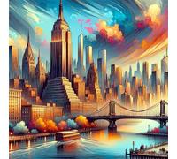 Umfarvt 5D Urban Bridges Diamond Painting Kits for Adults Kids,DIY Square Full Drill diamond art painting kits,Canvas Embroidery Diamond Art Craft for Home Wall Decor 90x90cm