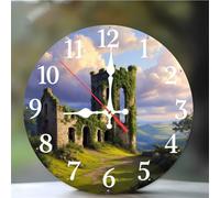 Umfarvt 6Pouces Horloge Murale Architecture des Plantes, Horloge Murale Cuisine Silencieuse à Quartz sans Tic-tac, Batterie Operated, Pendule Murales Décorative pour Chambre Salon Café Bar