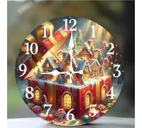 Umfarvt 8Pouces Horloge Murale Maison de Bonbons, Horloge Murale Cuisine Silencieuse à Quartz sans Tic-tac, Batterie Operated, Pendule Murales Décorative pour Chambre Salon Café Bar