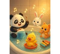 Umfarvt Animal Bathtub Music Diamond Painting Kits for Adults Beginners 100x130cm 5D Round Gem Crafts,diamond art painting Kit DIY Crystal Cross Stitch Gifts Home Wall Decoration