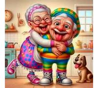 Umfarvt Couple heureux Diamond Painting Kit Pour Adulte Débutants,5D DIY Round Broderie Diamant Painting kit Complet,Strass Point de Croix diamond Art painting pour Maison Décor 100x100cm