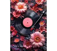 Umfarvt Flower Music Film Diamond Painting Kits for Adults Beginners 40x50cm 5D Square Gem Crafts,diamond art painting Kit DIY Crystal Cross Stitch Gifts Home Wall Decoration