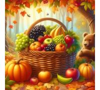 Umfarvt Fruits d'automne Diamond Painting Kit Pour Adulte Débutants,5D DIY Square Broderie Diamant Painting kit Complet,Strass Point de Croix diamond Art painting pour Maison Décor 20x20cm