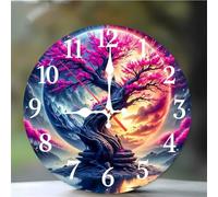 Umfarvt Horloge Murale Arbre Ancien 40cm, Moderne Silencieuse Pendule Murale, Arabes Chiffres Pendules Murales Facile à Lire, Horloge Murale Ronde pour Décoration de Cuisine Salon Chambre Bureau