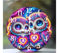 Umfarvt Horloge Murale Chouette Cosmique 20cm, Moderne Silencieuse Pendule Murale, Arabes Chiffres Pendules Murales Facile à Lire, Horloge Murale Ronde pour Décoration de Cuisine Salon Chambre Bureau